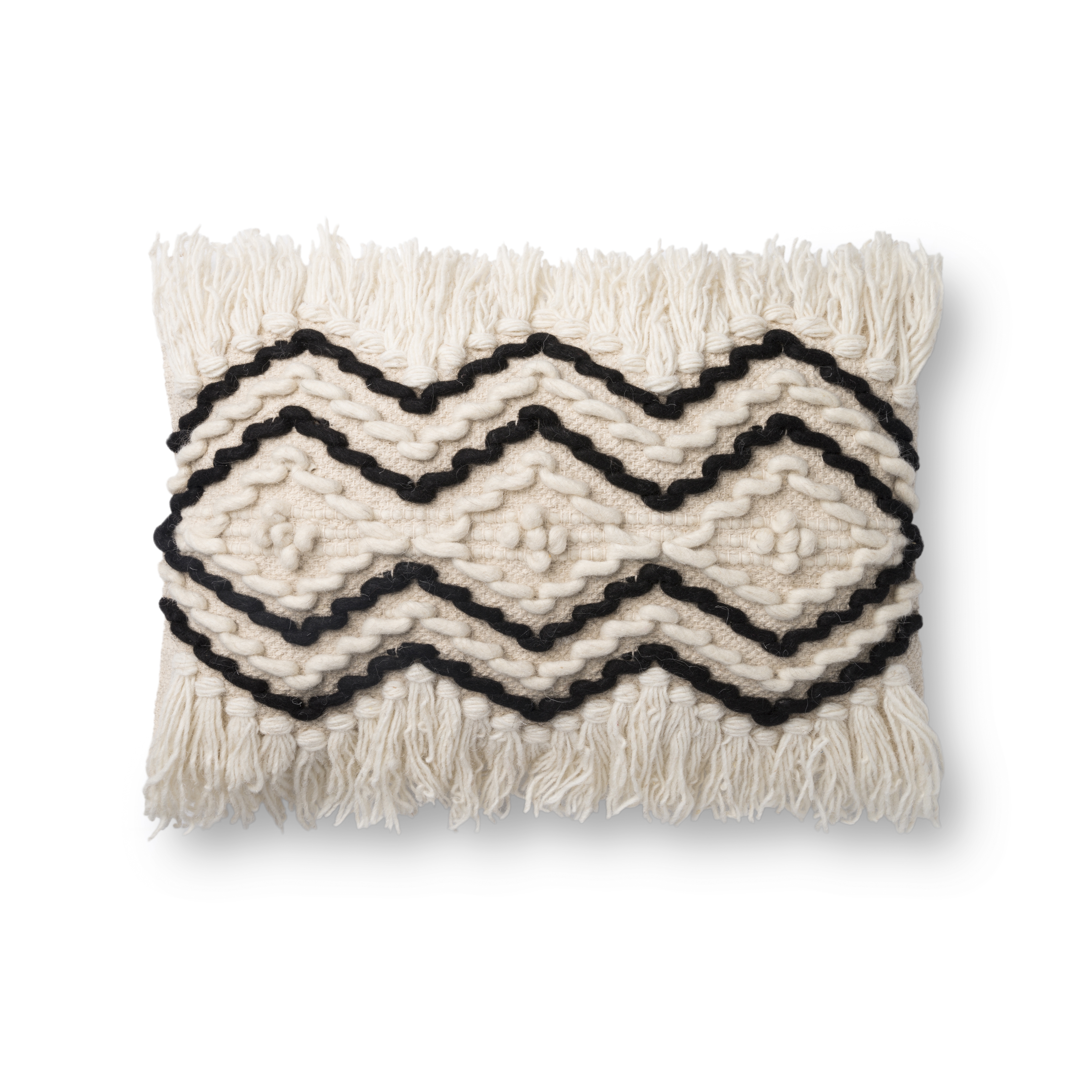 Loloi PILLOWS P0857 Natural / Black 13" x 21" Cover Only - Image 0