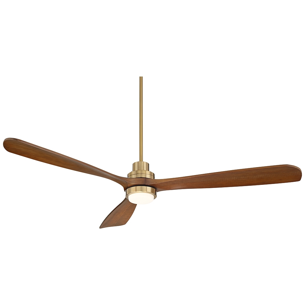 66" Casa Delta DC XL Soft Brass LED Ceiling Fan with Remote - Image 0