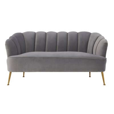 Mable Velvet 61.8" Recessed Arm Settee - Image 0