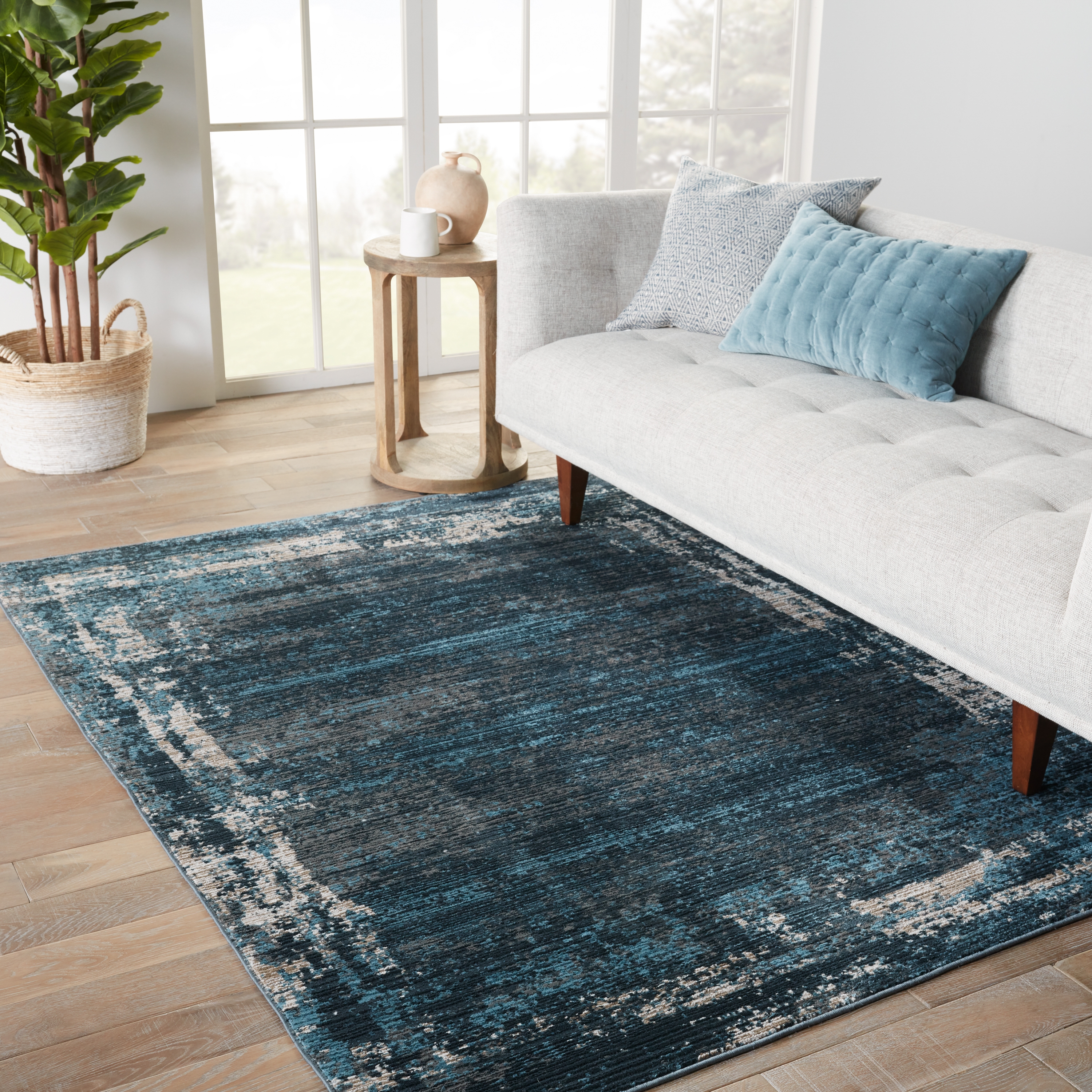 Vibe by Aleph Abstract Blue/ Gray Area Rug (8'X10') - Image 4