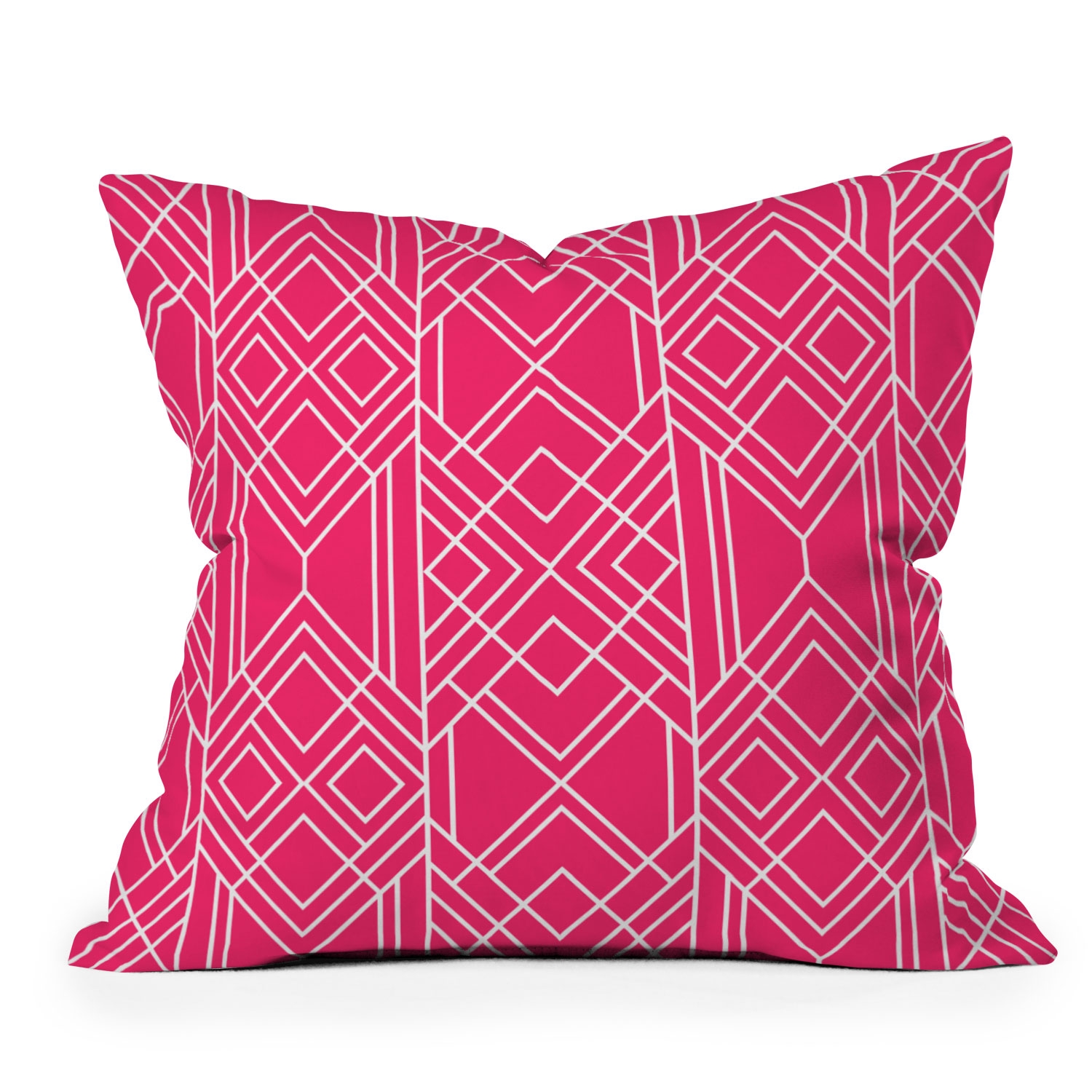 Art Deco Hot Pink by Elisabeth Fredriksson - Outdoor Throw Pillow 18" x 18" - Image 0