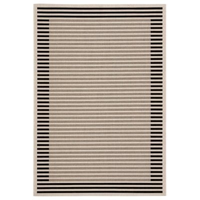 Naswith Stripes Beige/Black Indoor/Outdoor Area Rug - Image 0