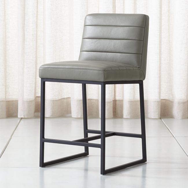 Channel Leather Counter Stool - Image 0