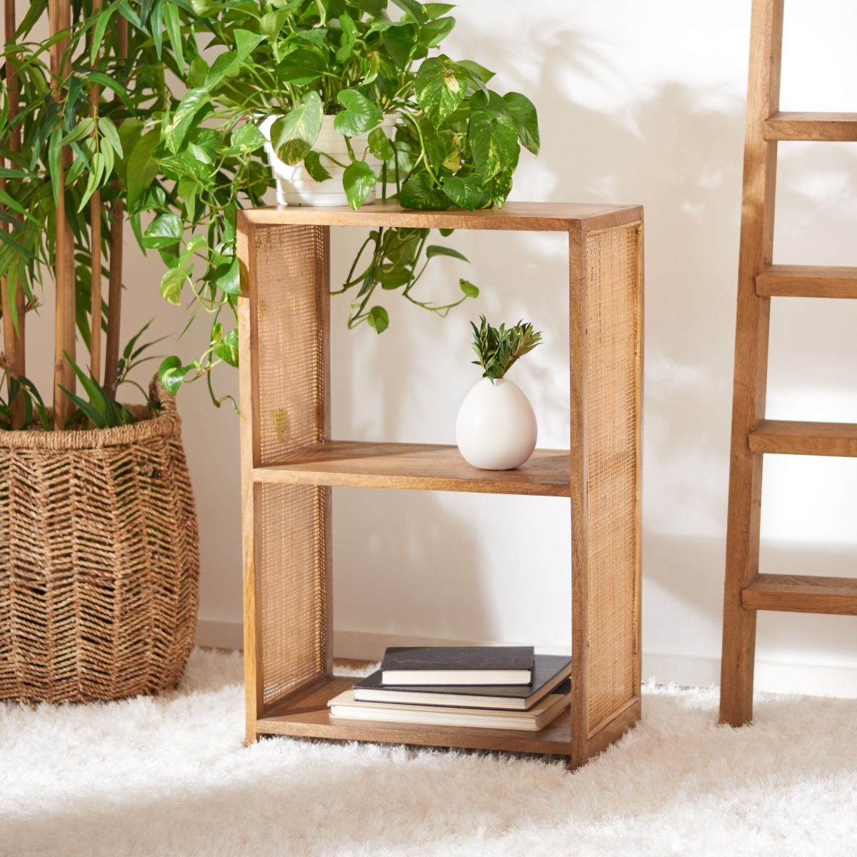 Phoenix 2 Shelf Etagere - Natural / Golden Brown - Safavieh - Image 1