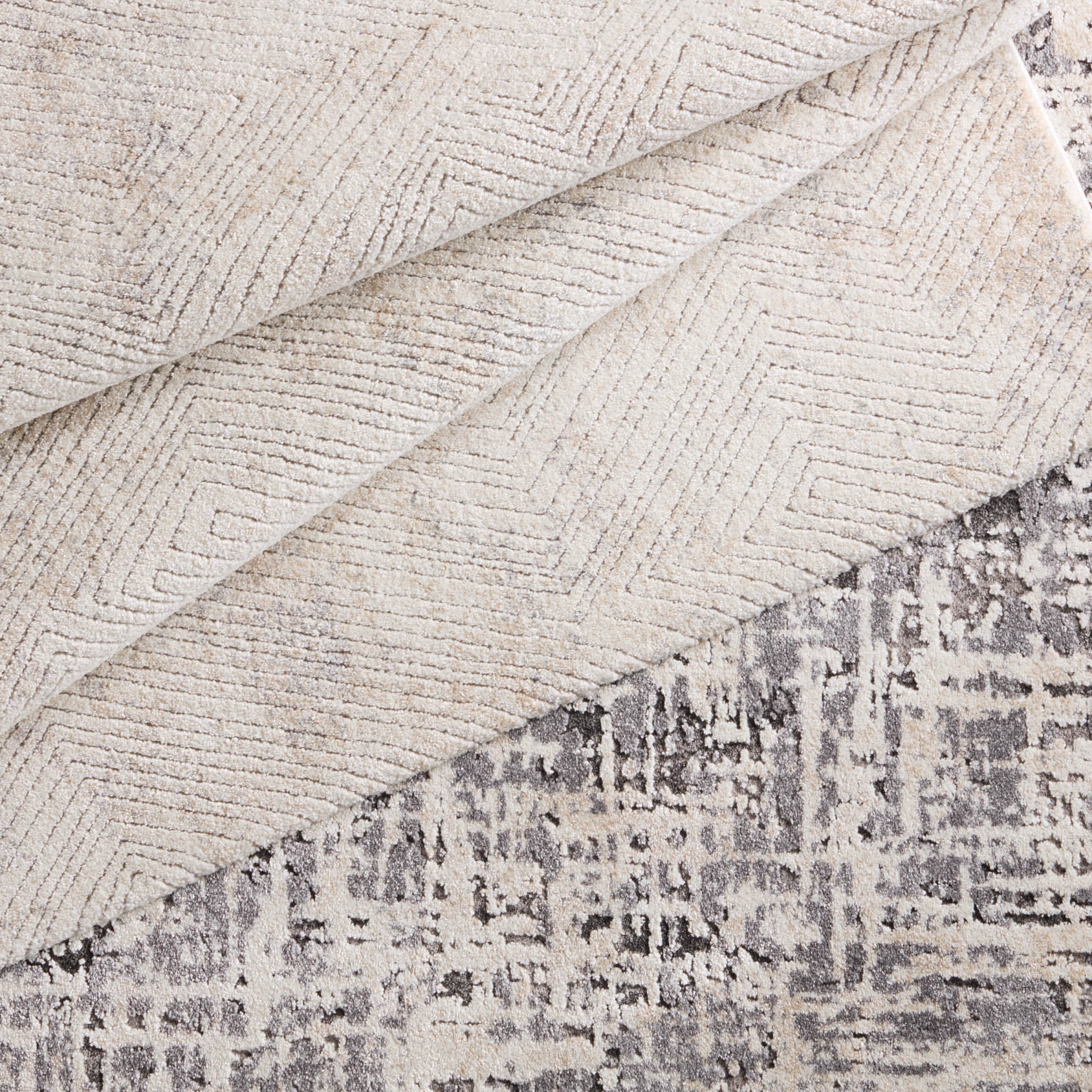 Label J Natrix FRR13 Geometric Ivory and Gray Runner Rug (3'x10') - Image 9