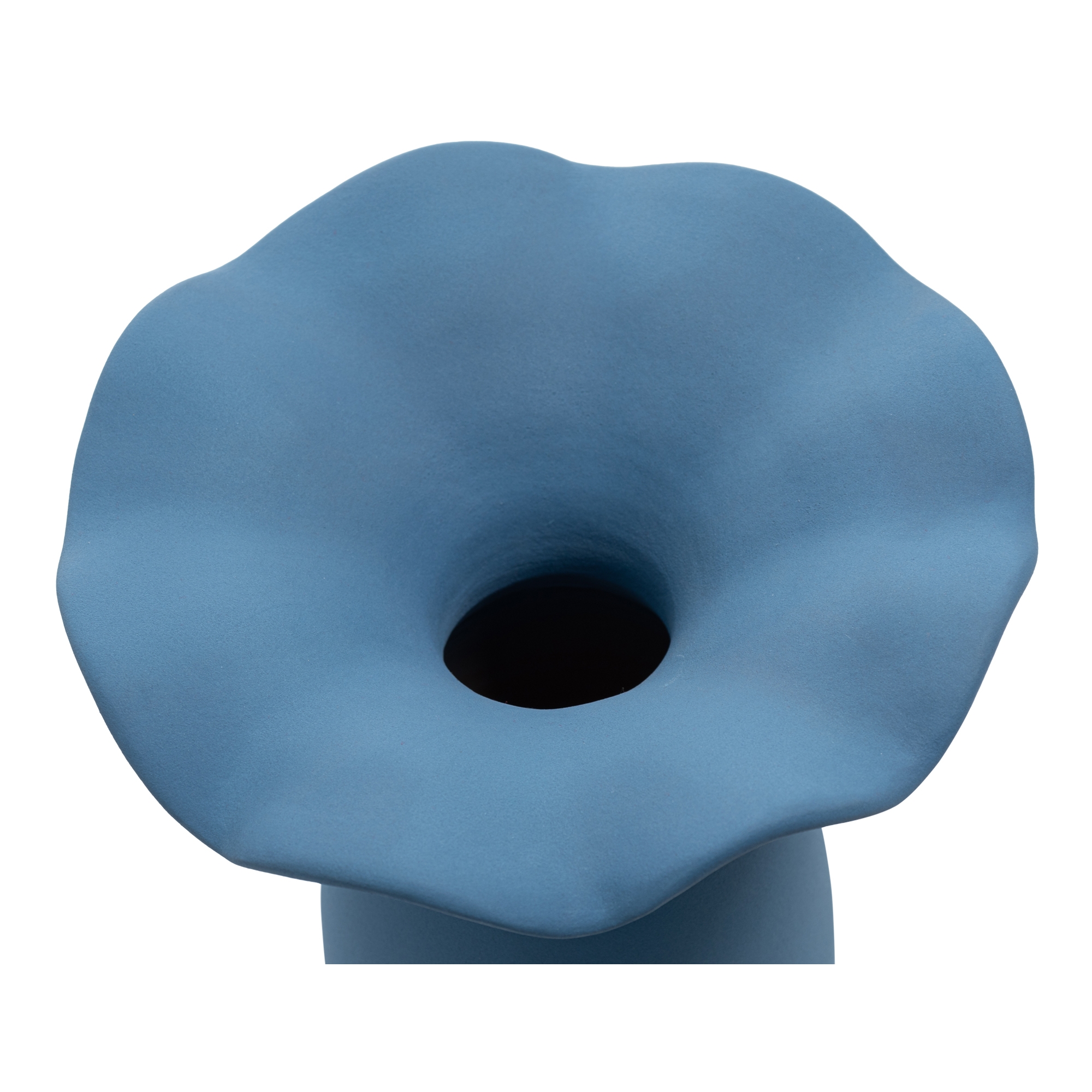 Ruffle 16In Decorative Vessel Blue - Image 2