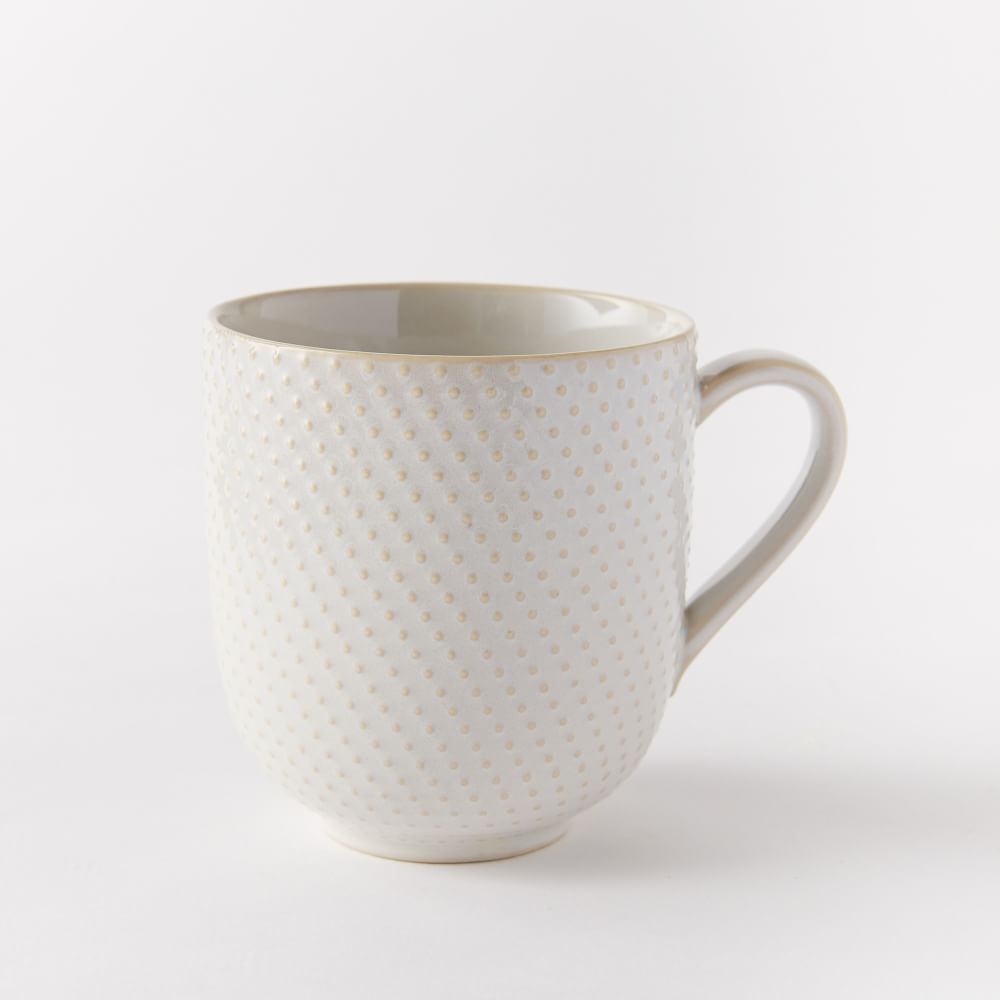 Textured Mug, Set of 4, White Dots - Image 0