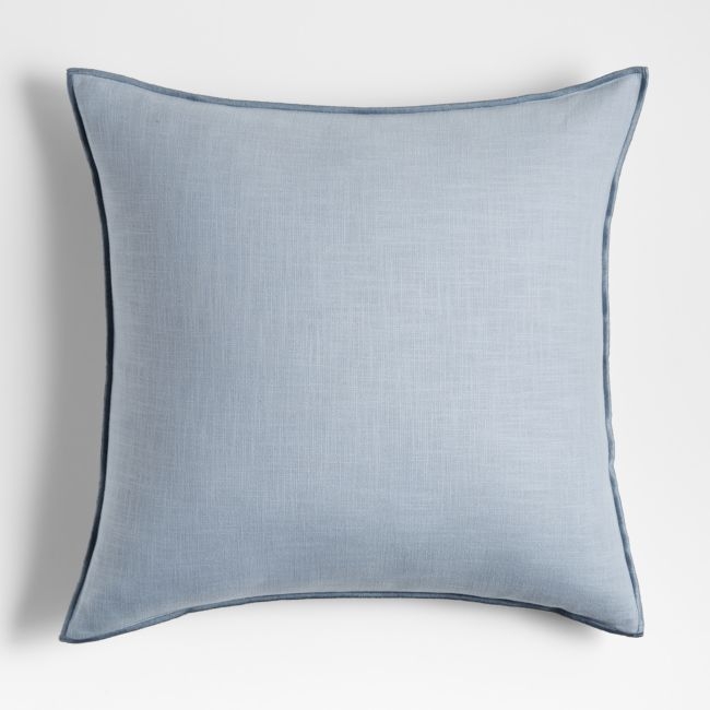 Quarry 23" Merrow Stitch Cotton Pillow with Down-Alternative Insert - Image 0