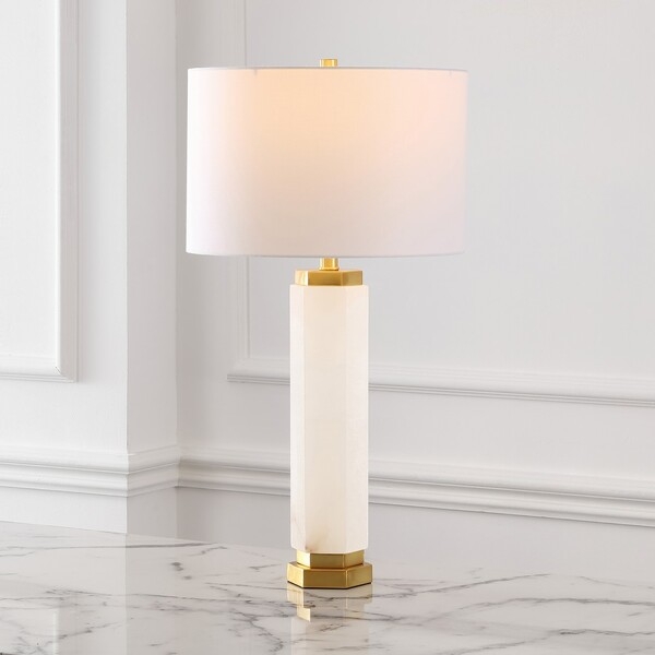 Safavieh Couture Lynsey Alabaster Table Lamp - Gold/White - Image 3