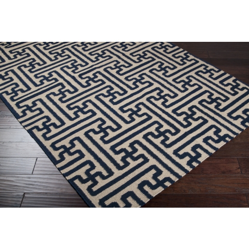 Archive Blue Indoor 3'6" x 5'6" Handmade Rug - Image 2