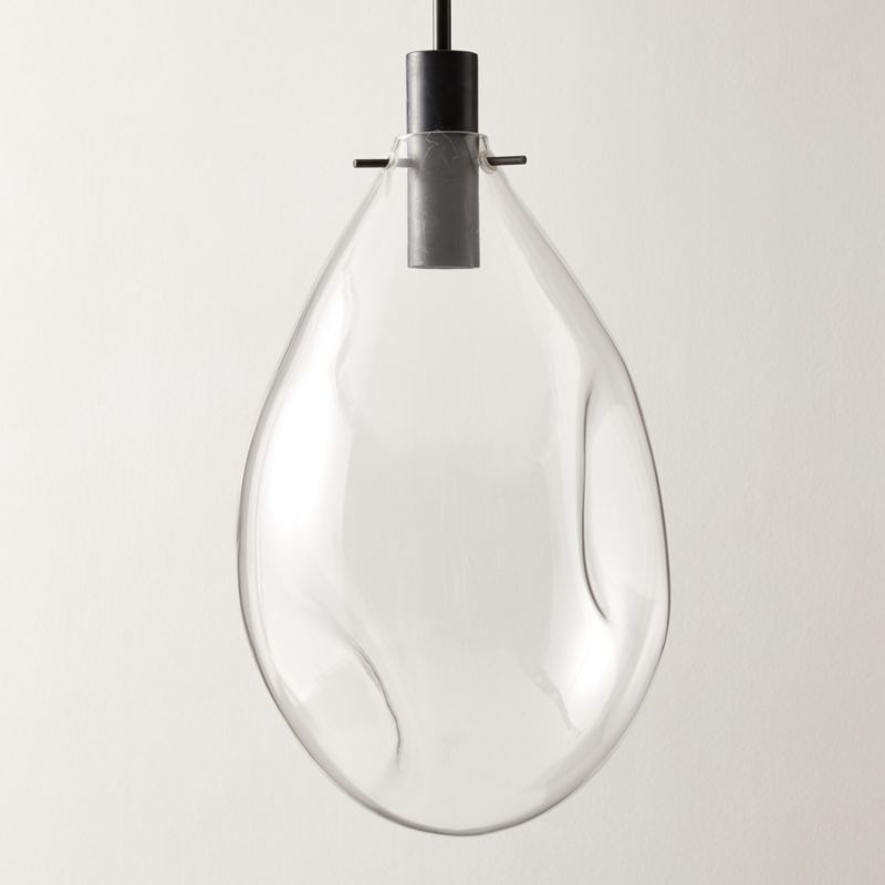 Calandra Glass And Black Marble Pendant Light Large - Image 1