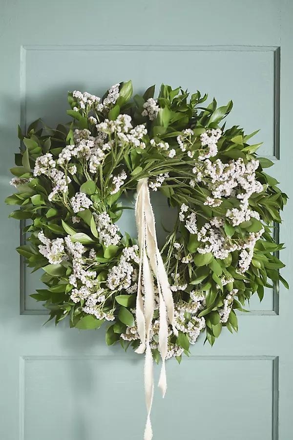 Fresh Ruscus + Statice Wreath - Image 0