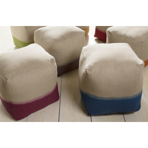Dip Dyed Woven Pouf - Image 1
