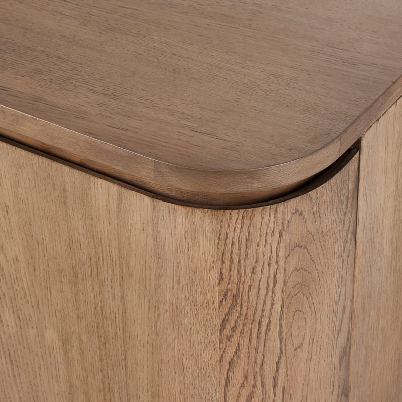 Elle 92" Natural Oak Wood Storage Media Console - Image 7