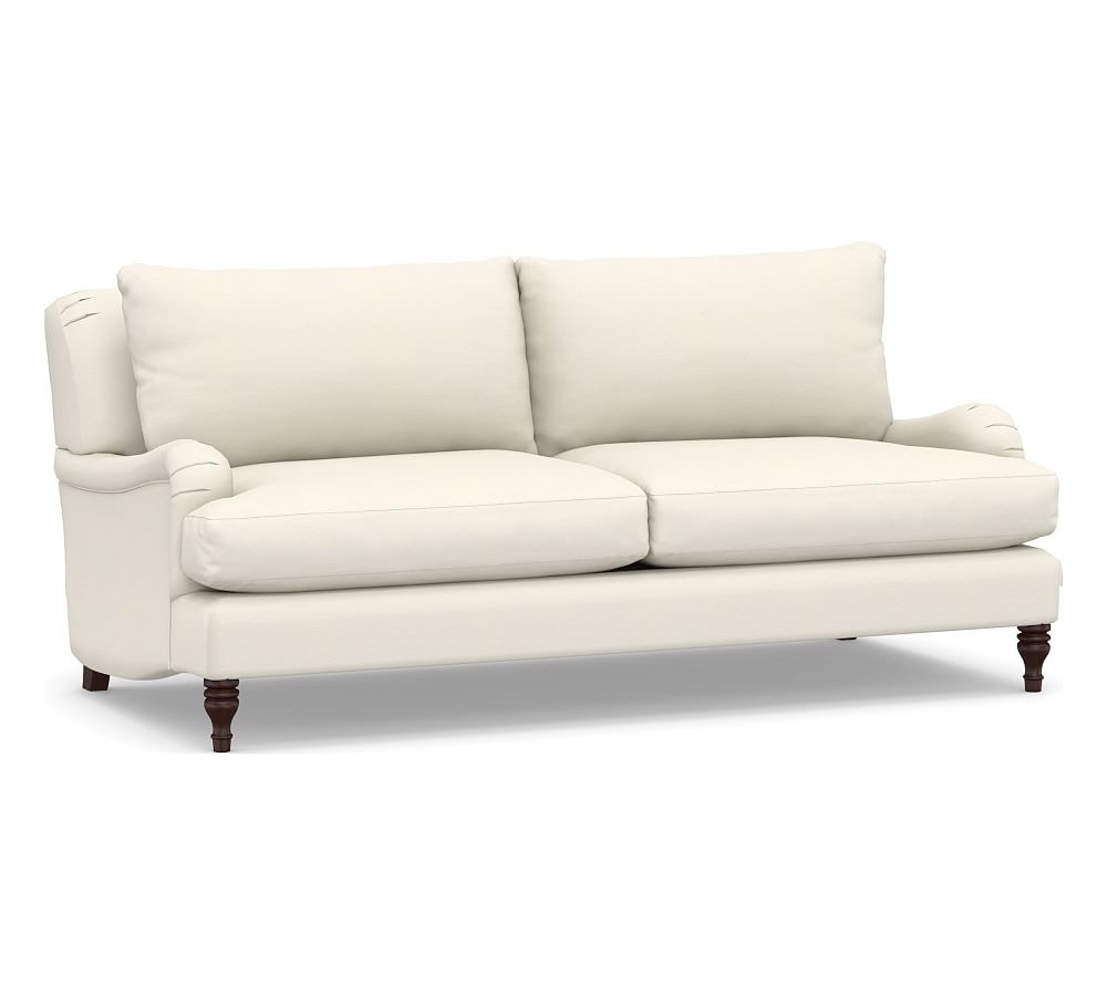 Carlisle Upholstered Sofa 80", Polyester Wrapped Cushions, Textured Twill Ivory - Image 0