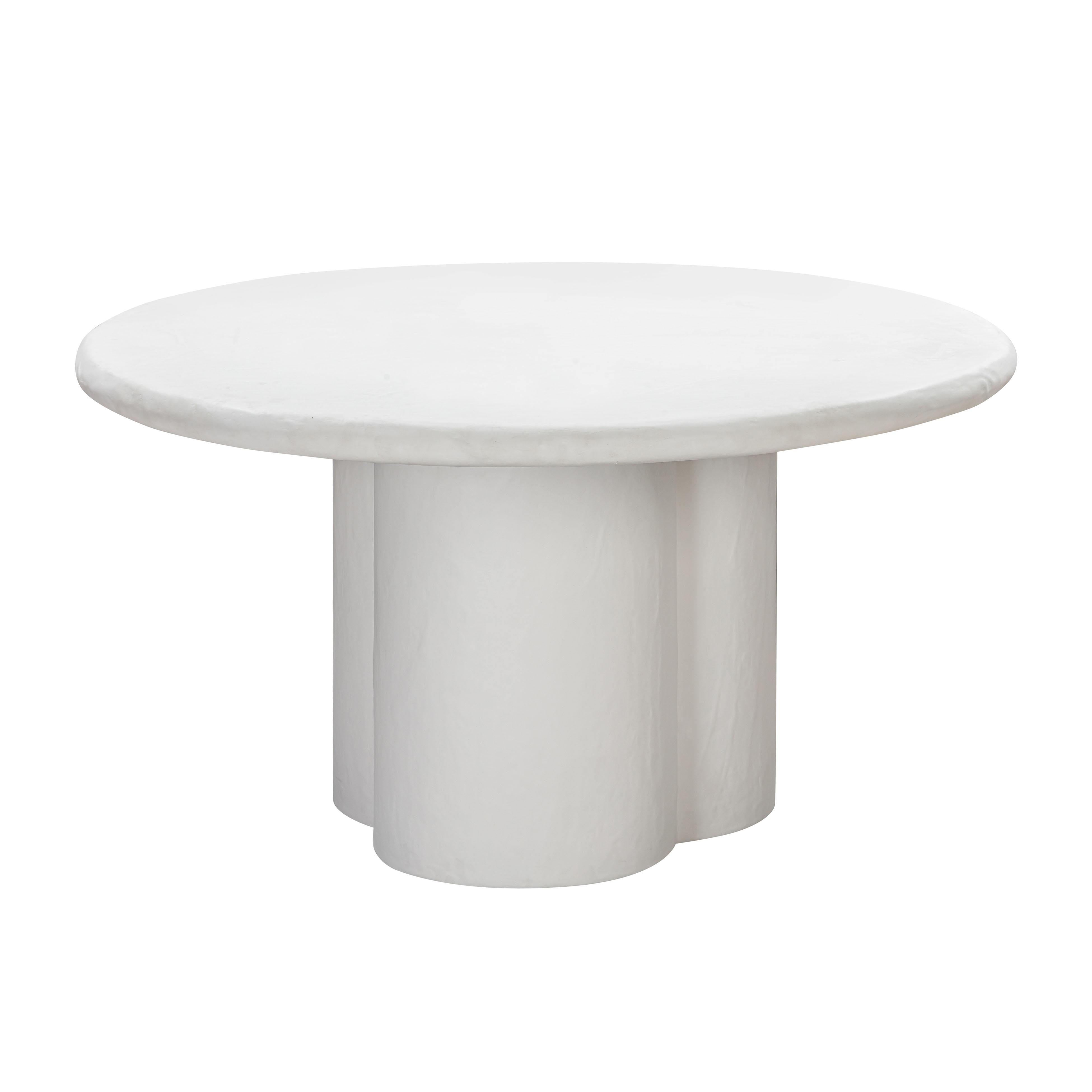 Elika White Faux Plaster Round Dining Table - Image 0