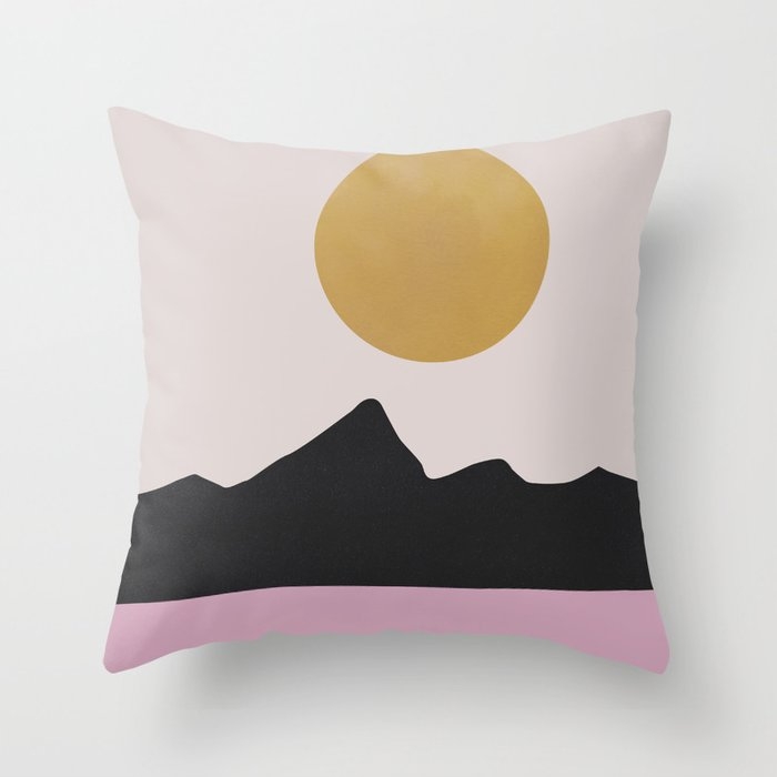 Mountain Sunrise Couch Throw Pillow by Georgiana Paraschiv - Cover (16" x 16") with pillow insert - Outdoor Pillow - Image 0