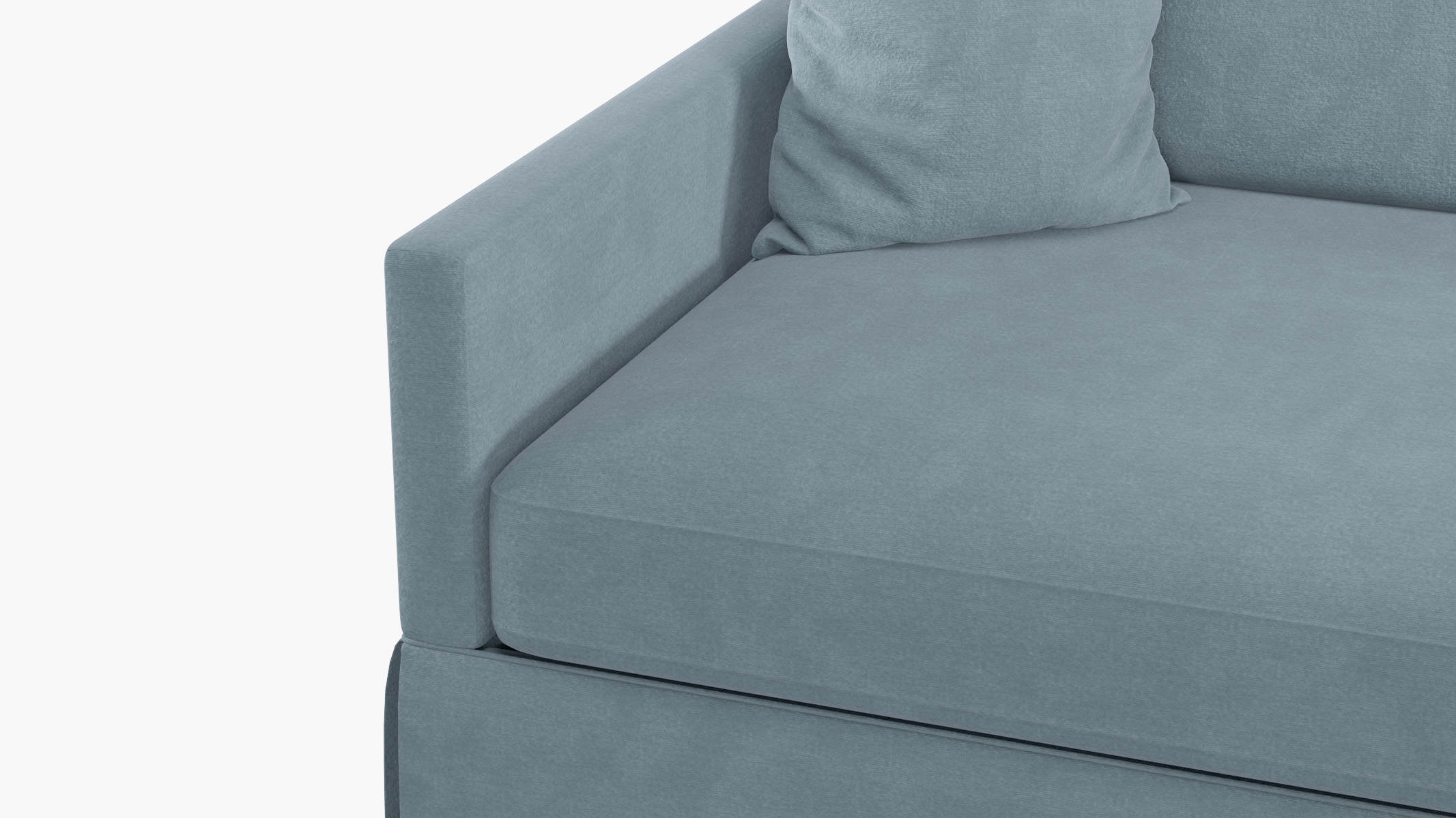 Skirted Track Arm Sofa, Heron Luxe Velvet, Extra Deep (43") - Image 5