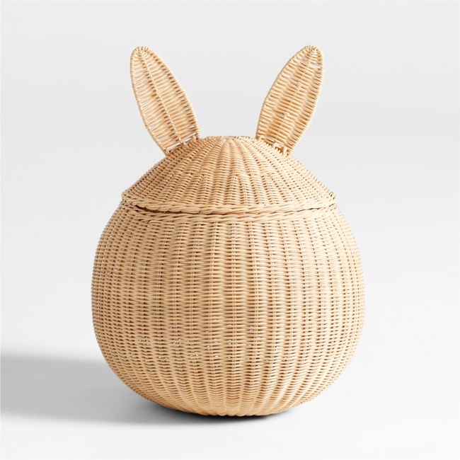 Large Wicker Bunny Floor Storage Basket - Image 0