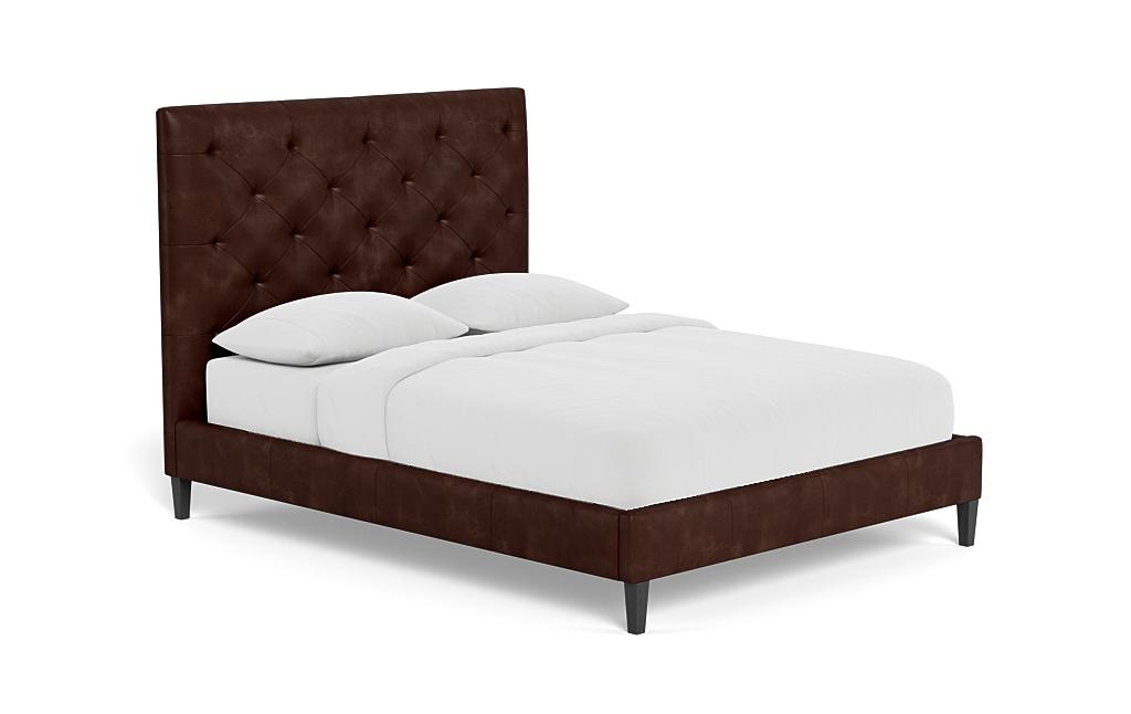 Lowen Leather Upholstered Bed with Tufting Option - Image 1