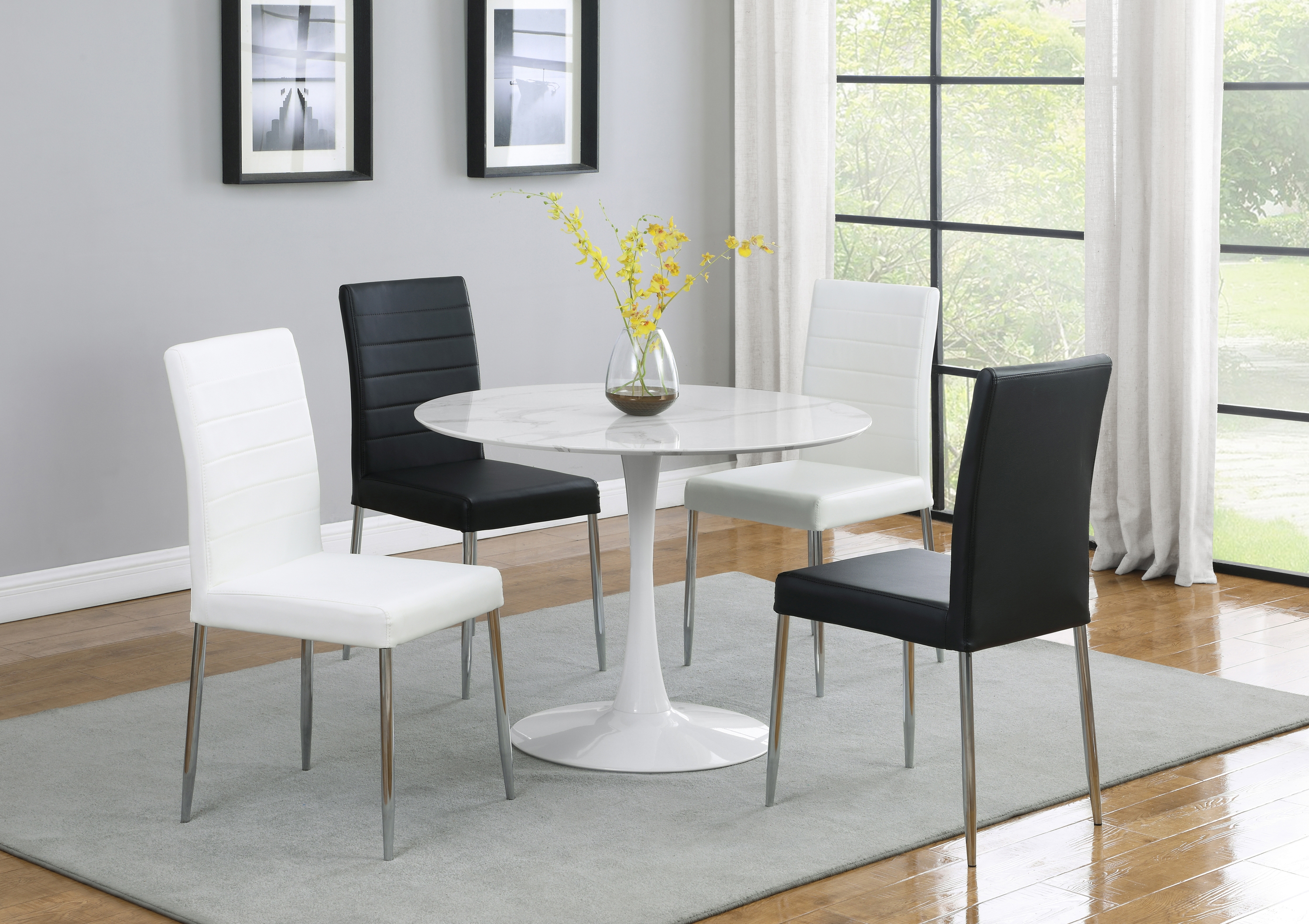 Arkell 40-Inch Round Pedestal Dining Table White - Image 2