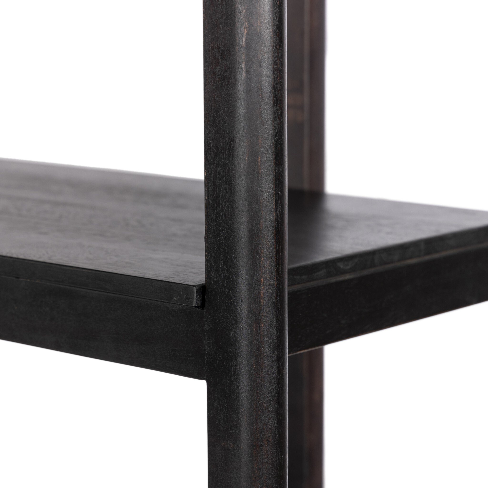 Reza Wide Bookcase - Worn Black Acacia - Image 8