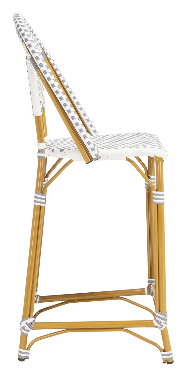 Zaid Bar stool - Grey/White - Safavieh - Image 6