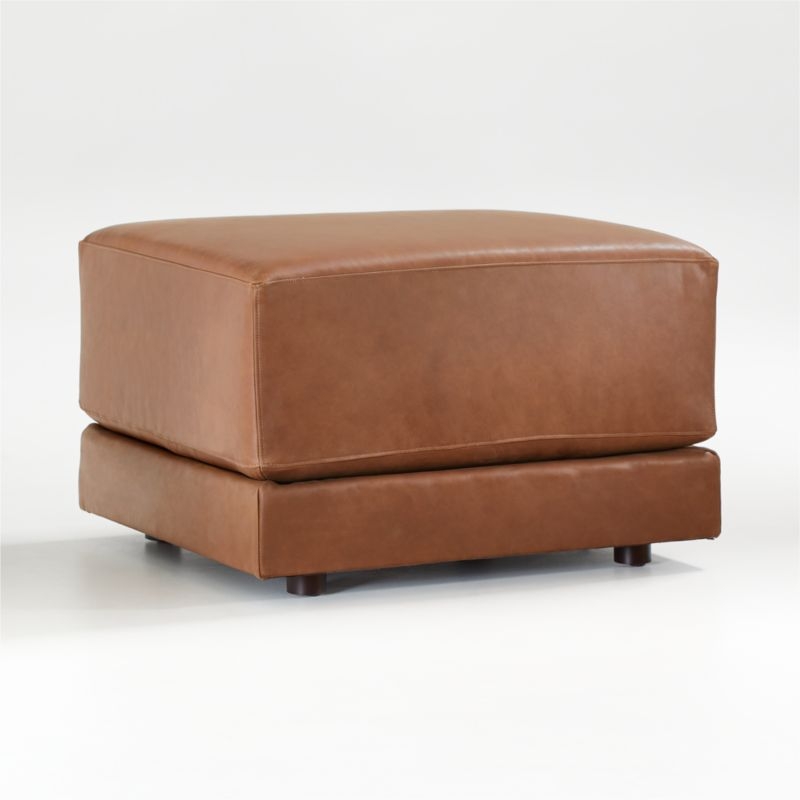 Gather Deep Leather Ottoman - Image 2
