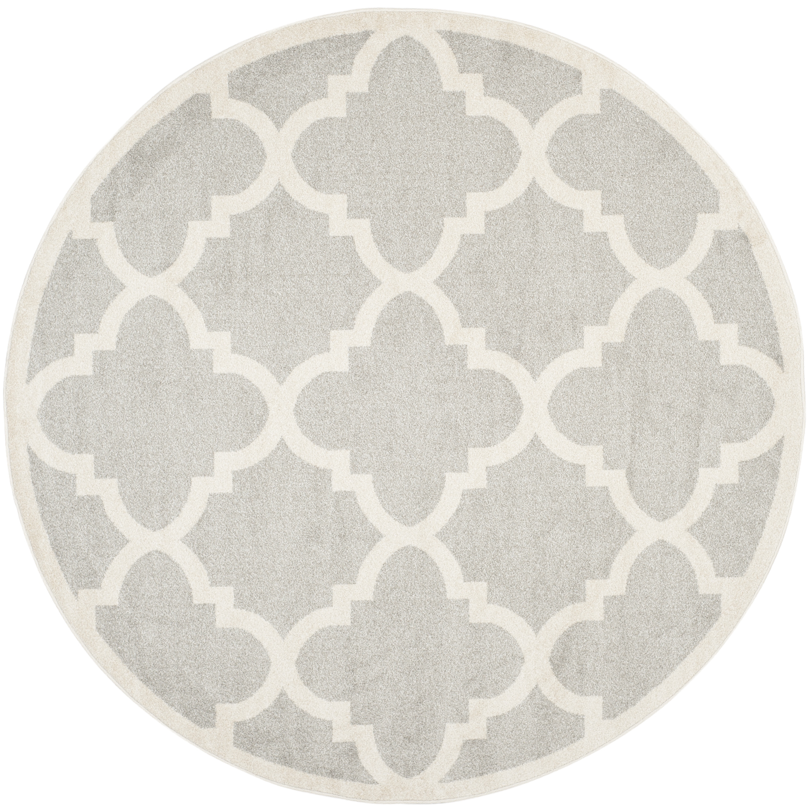 Arlo Home Indoor/Outdoor Woven Area Rug, AMT423B, Light Grey/Beige,  7' X 7' Round - Image 0