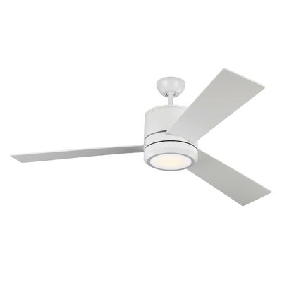 56" Ossu 3 - Blade LED Propeller Ceiling Fan with Wall Control and Light Kit Included - Image 0