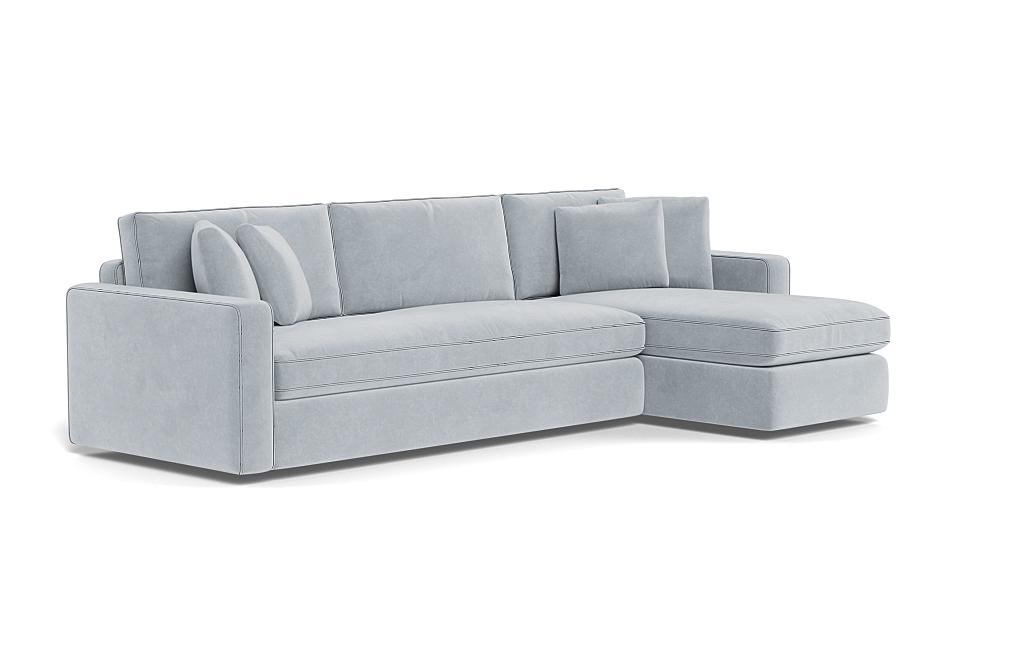 James 3-Seat Right Chaise Sectional with Storage with Custom Piping - Image 1