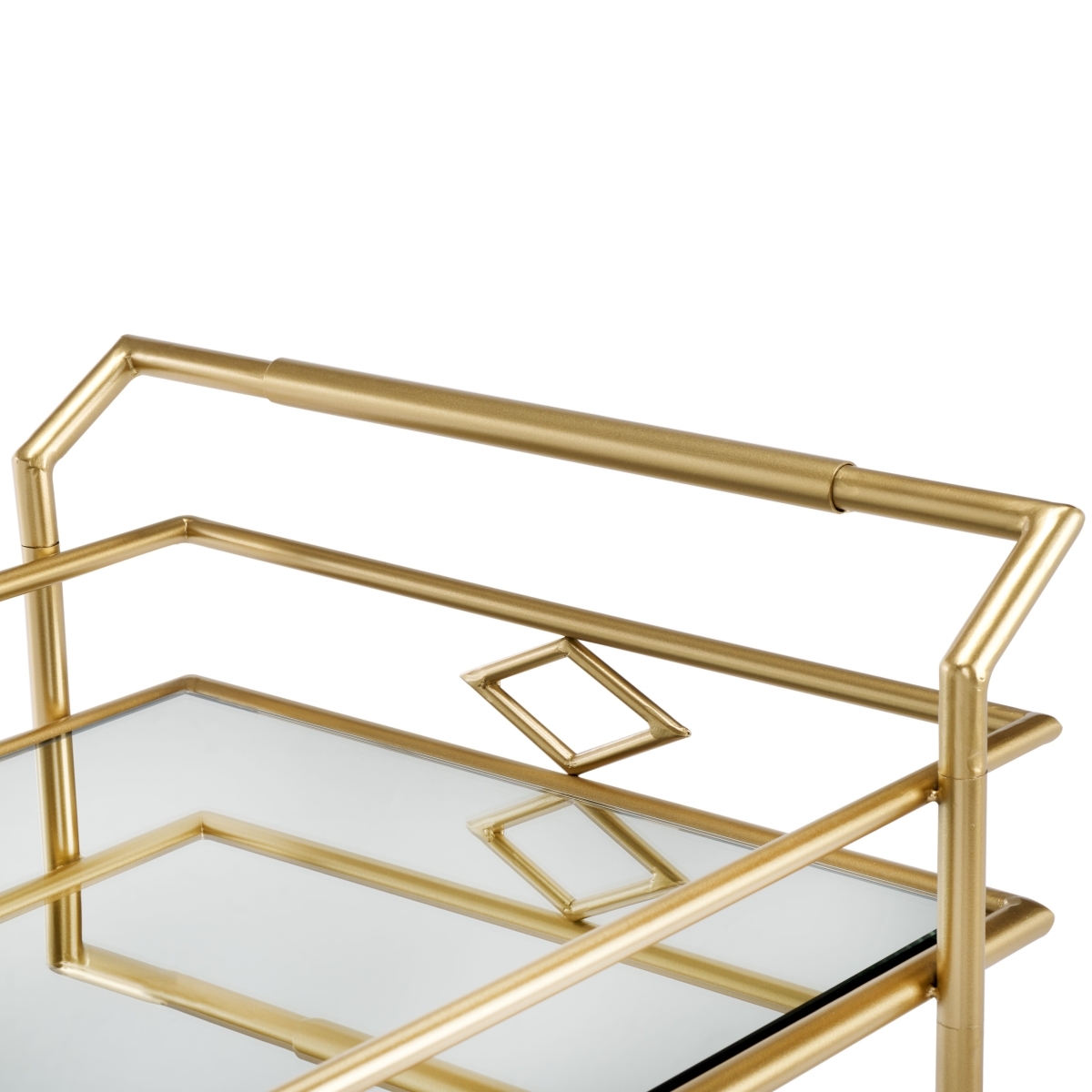 Elspeth 2 Tier Bar Cart - Gold / Mirror - Safavieh - Image 3