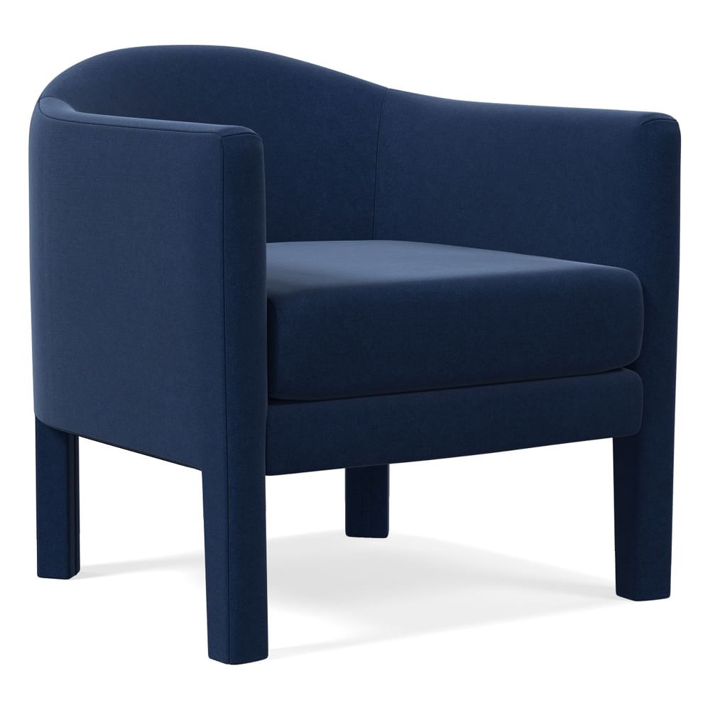 Isabella Upholstered Chair, Poly, Performance Velvet, Ink Blue - Image 0