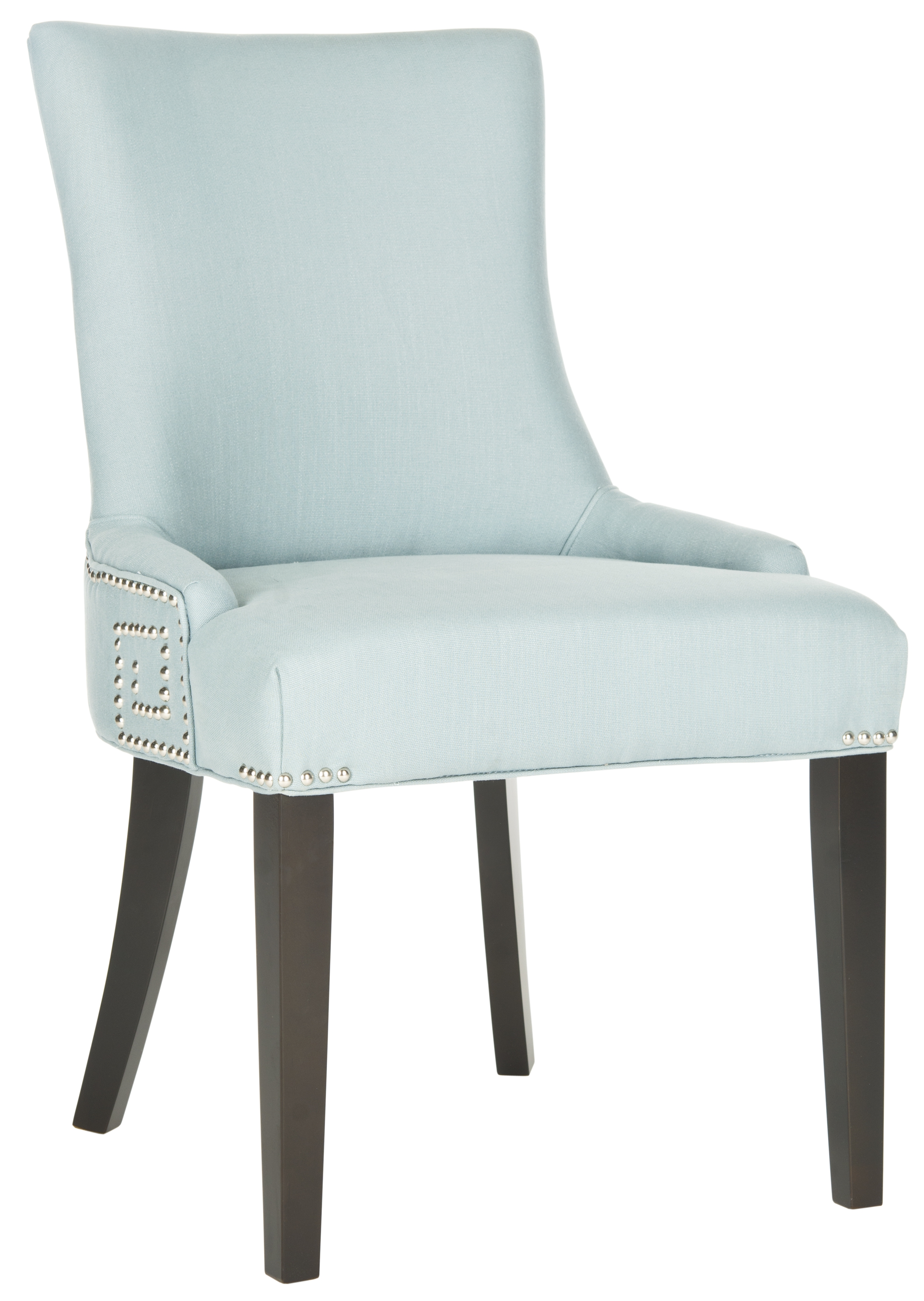 Gretchen 20''H Side Chair (Set Of 2) - Silver Nail Heads - Light Blue/Espresso - Arlo Home - Image 1