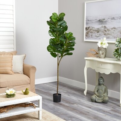 Artificial Fiddle Leaf Fig Tree in Planter - Image 1