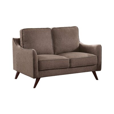 Sofa With Curved Track Arms And Splayed Legs, Brown - Image 0
