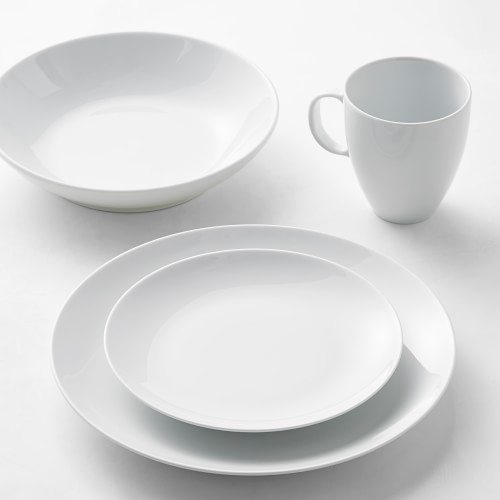 Pillivuyt Coupe Porcelain 16-Piece Dinnerware Set with Pasta Bowl, White - Image 0