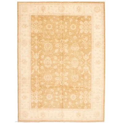 One-of-a-Kind Detavious Hand-Knotted New Age 9'11" x 13'8" Wool Area Rug in Khaki - Image 0