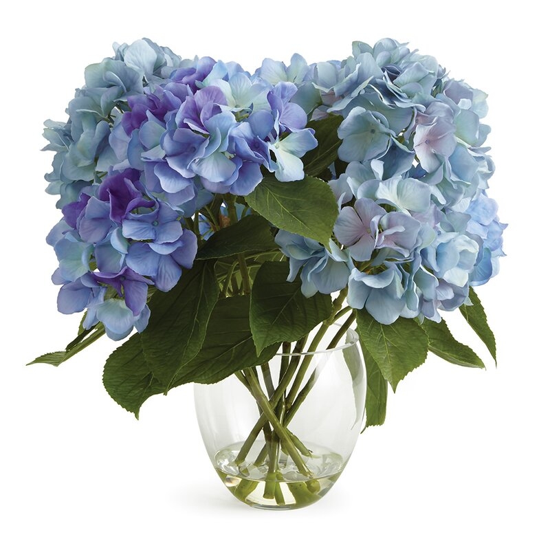 Napa Home and Garden Hydrangea Floral Arrangement in Vase - Image 0