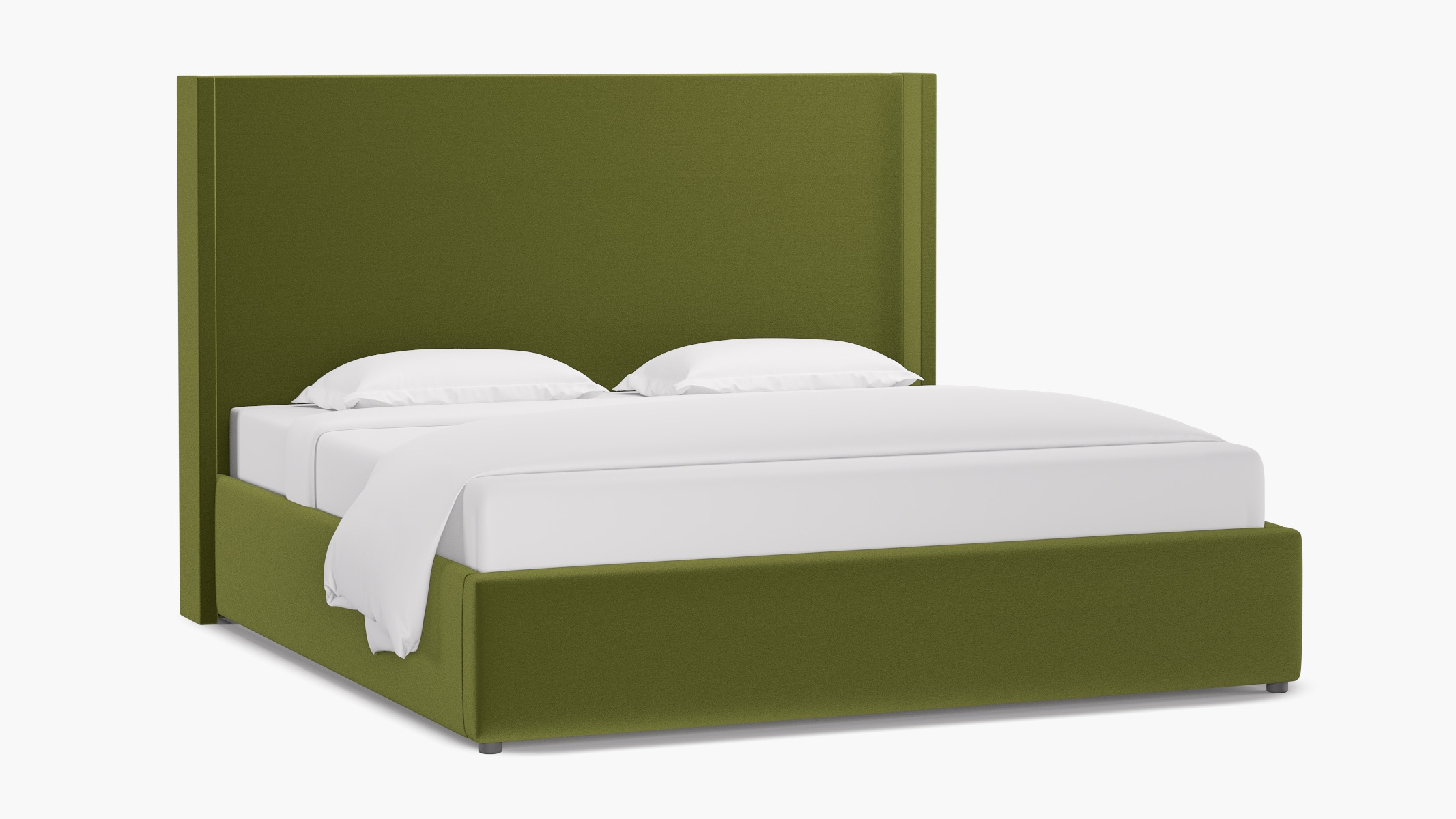 Modern Wingback Bed, Sage Performance Velvet, King - Image 3