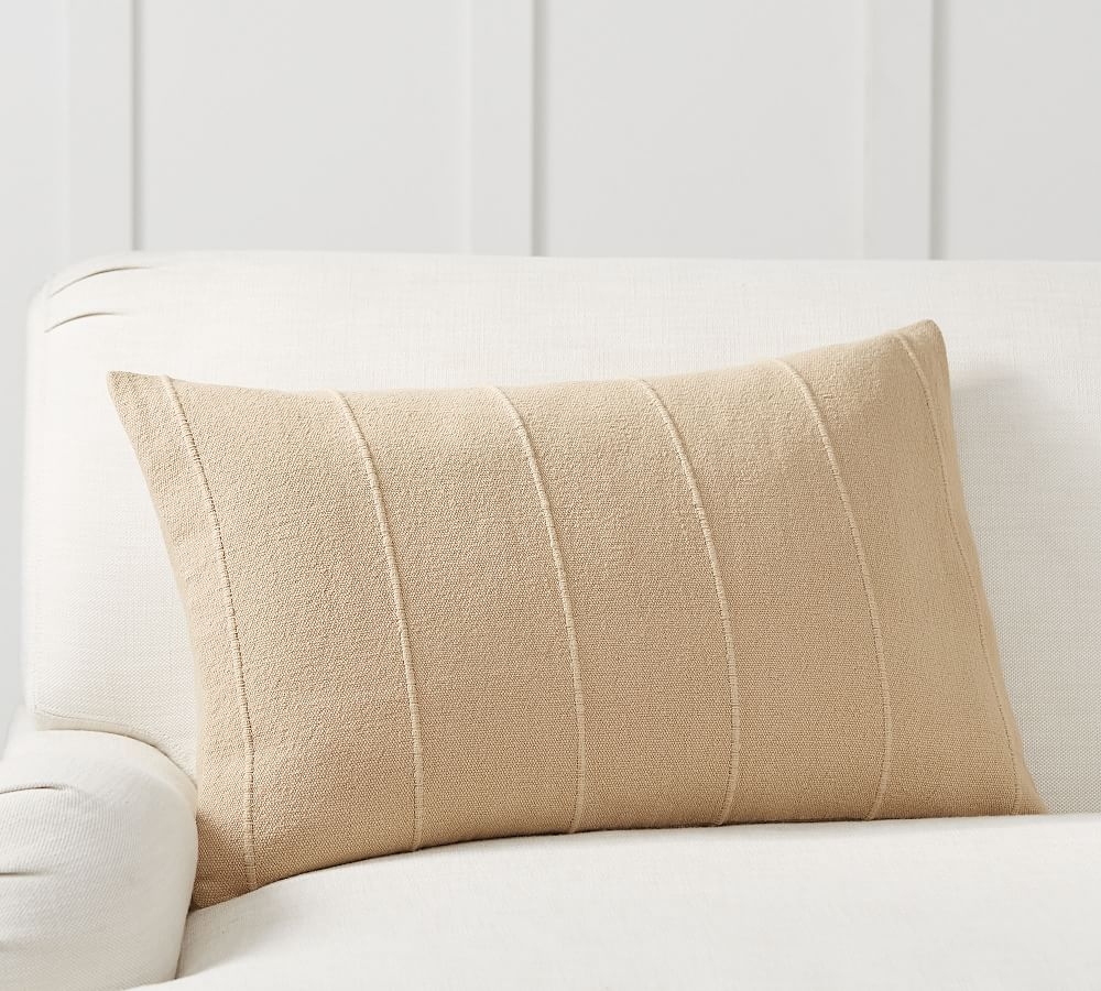 Mudcloth Flax Lumbar Pillow Cover, 16 x 26" ,Neutral - Image 0