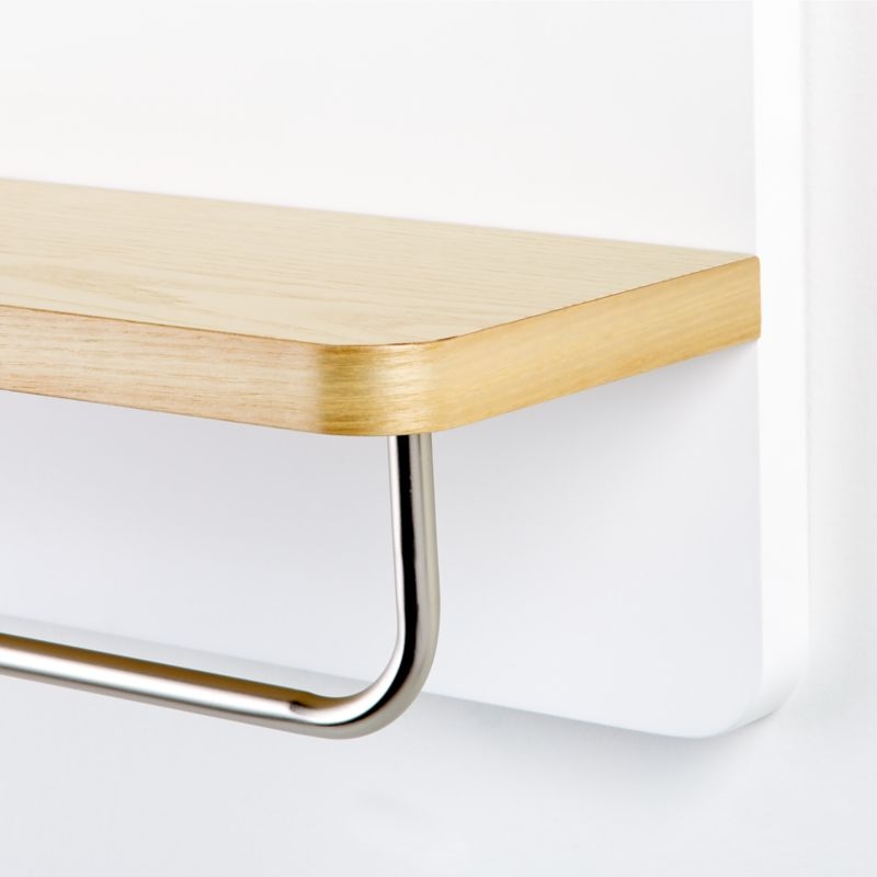 White and Natural Wood Shelf With Rod - Image 2