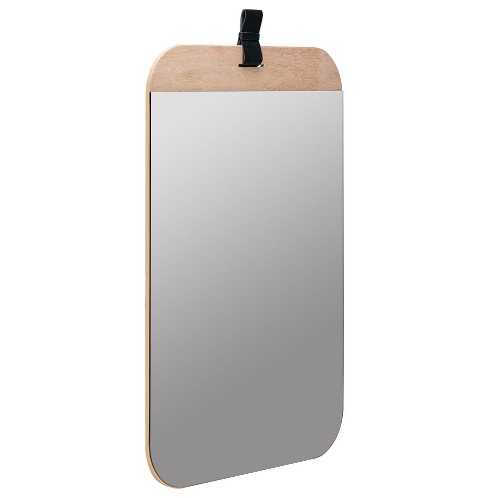 Frameless Wood Accent Mirror with Strap - Image 0