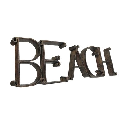 Eucptus Rustic Hand-Made Metal Cutout BEACH Sculpture - Image 0