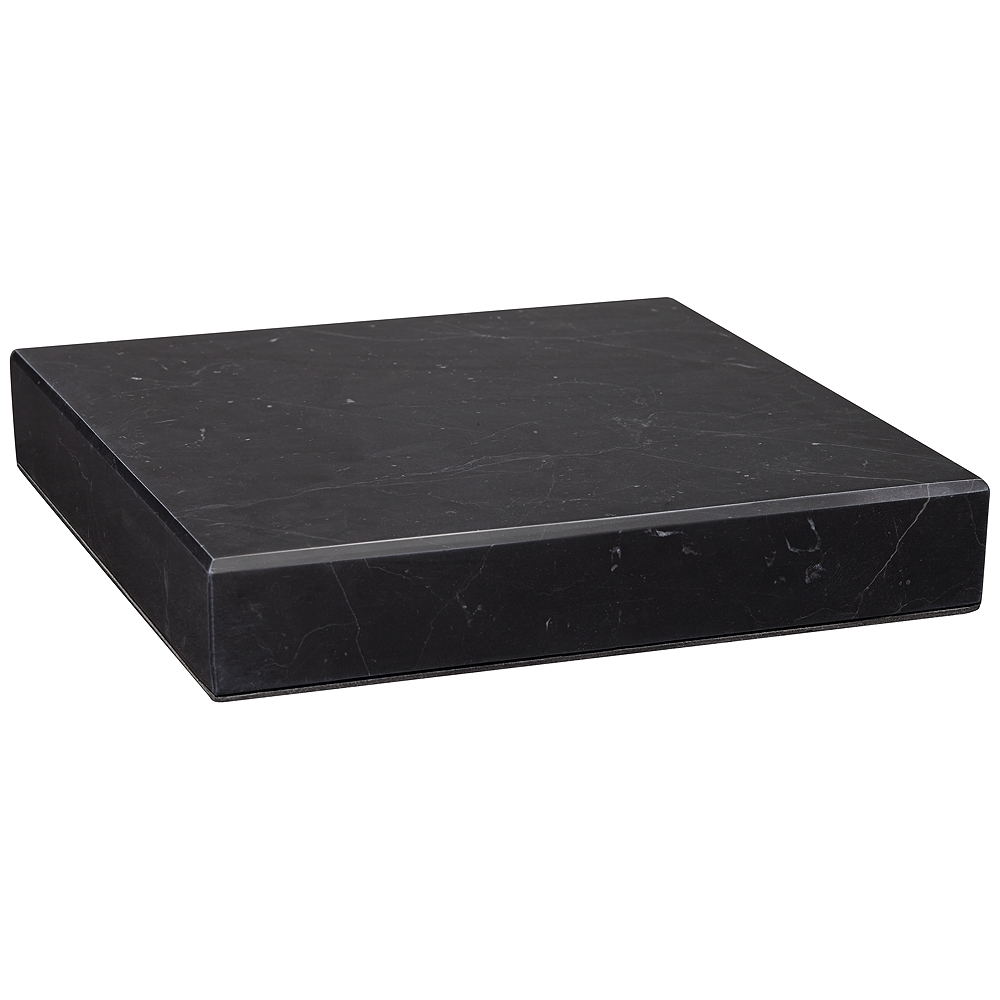 Black Marble 8" Square x 1" High Pedestal Lamp Riser - Image 0