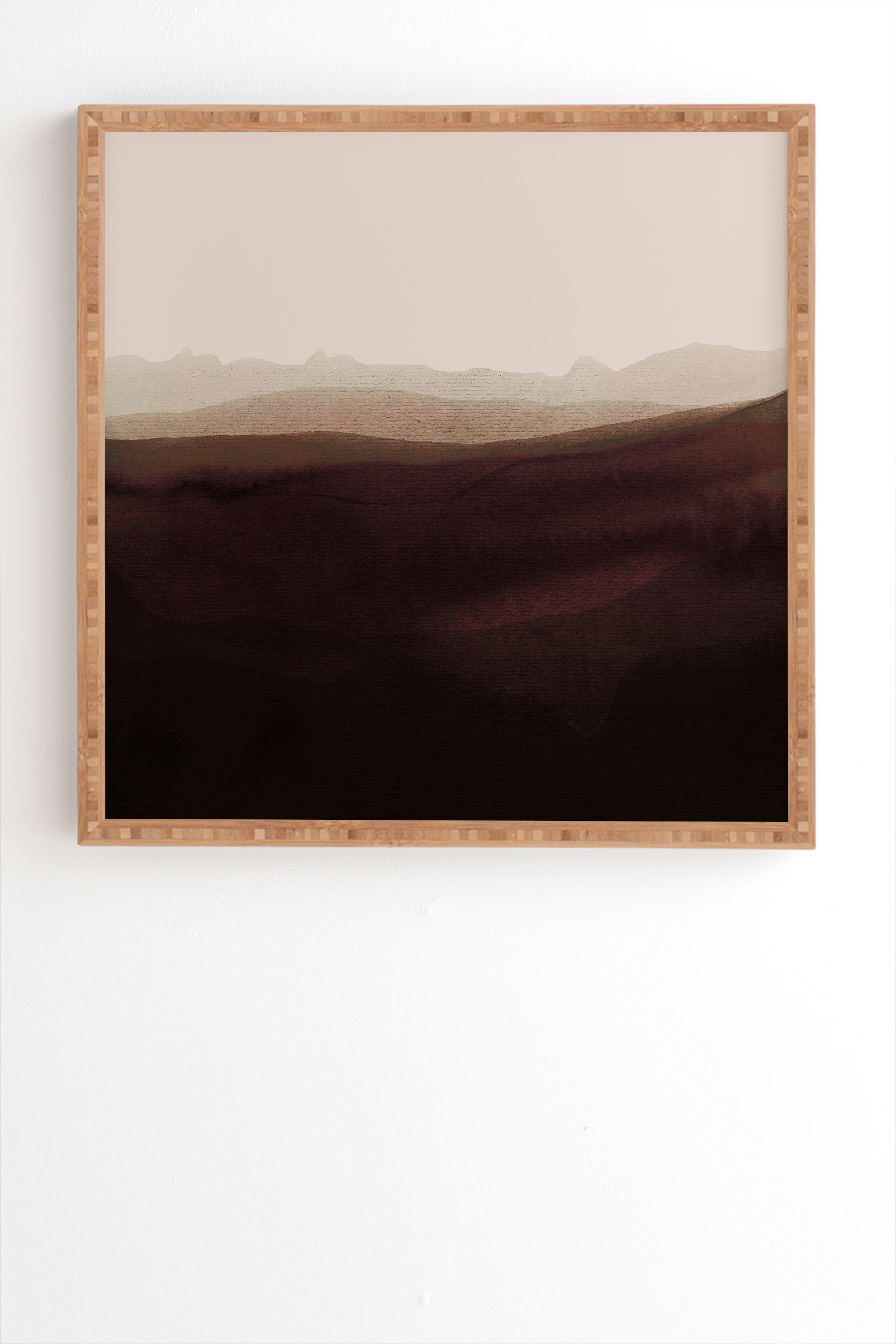 Mountain Horizon 31 by Iris Lehnhardt - Framed Wall Art Bamboo 20" x 20" - Image 0