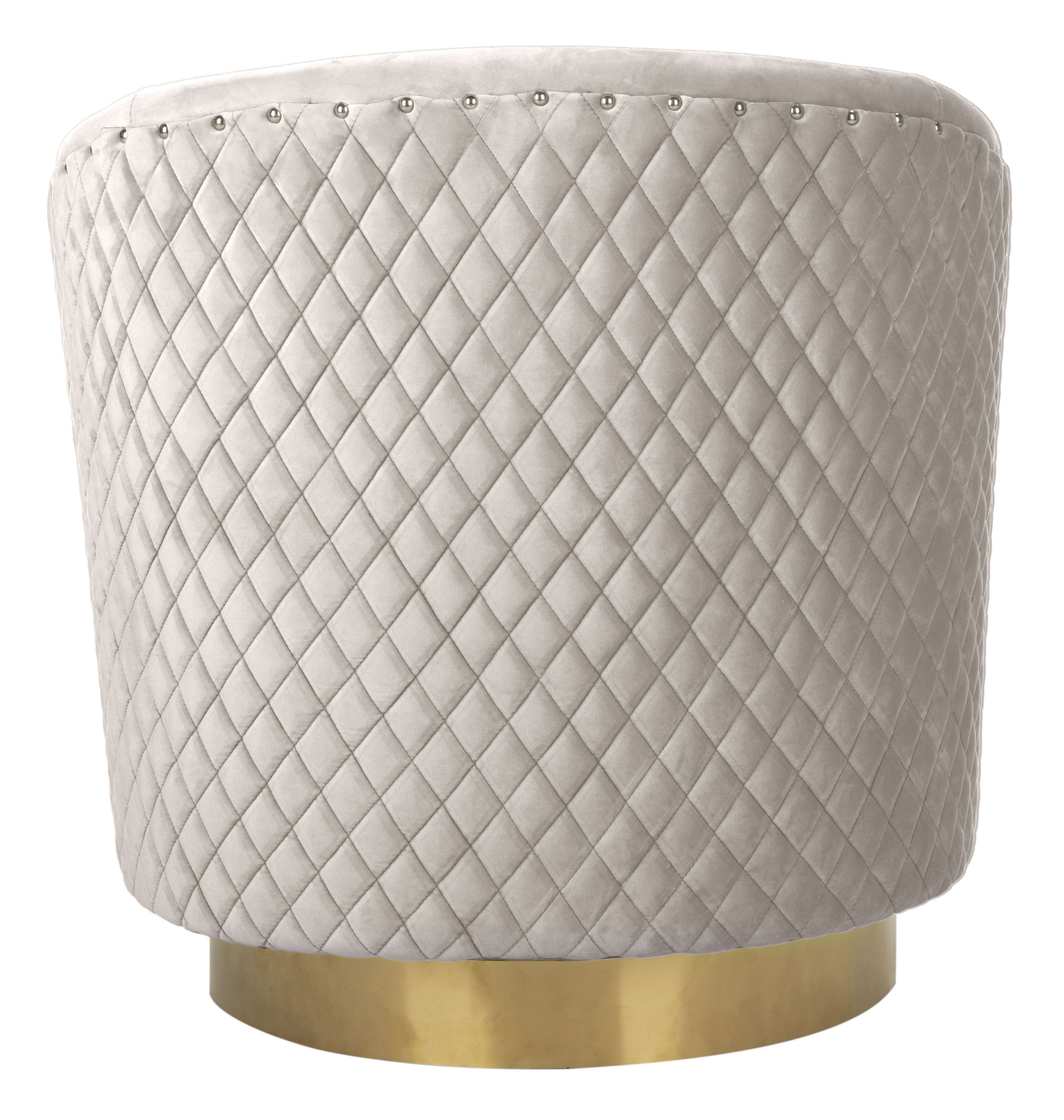 Clara Quilted Swivel Tub Chair - Pale Taupe - Safavieh - Image 4