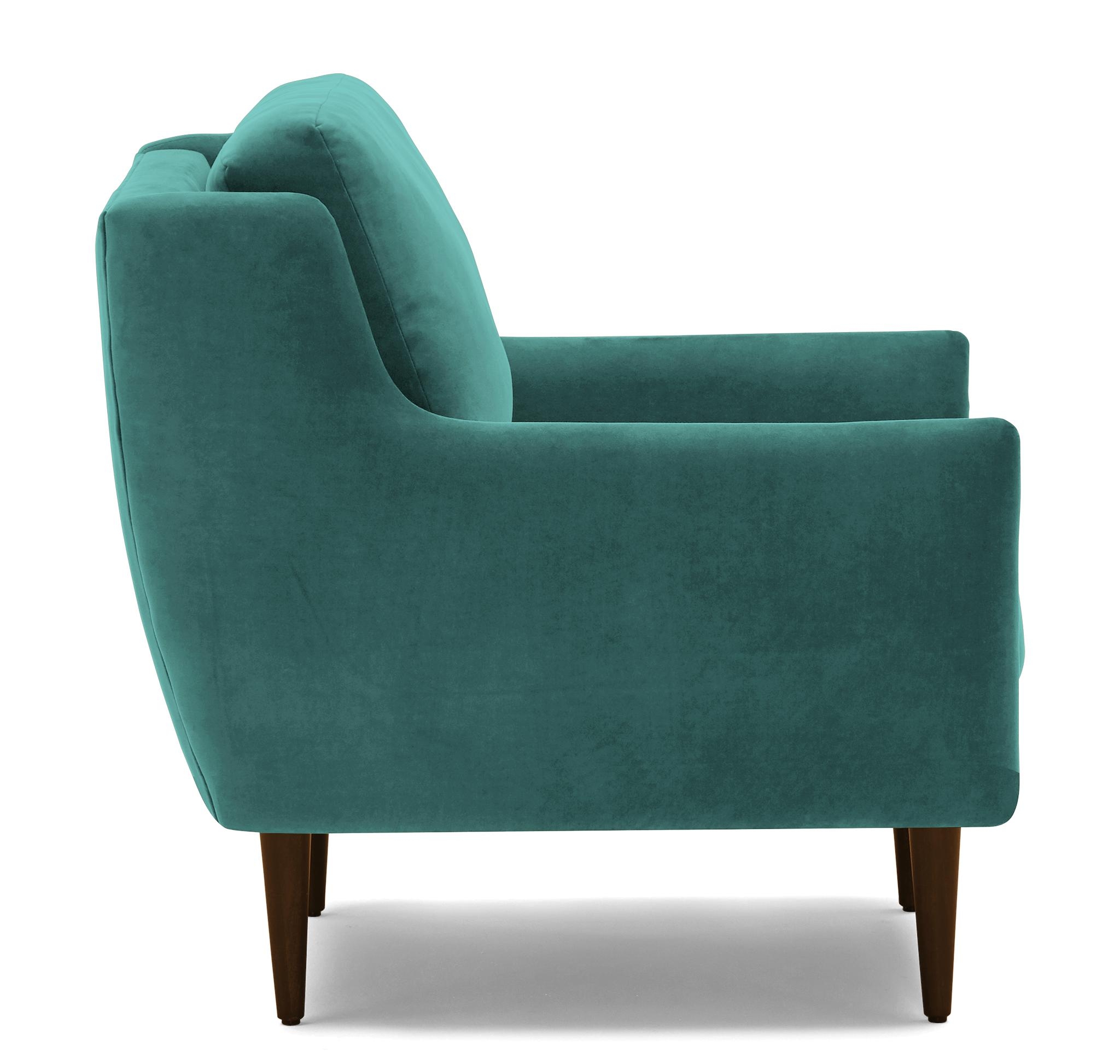 Green Bell Mid Century Modern Chair - Essence Aqua - Mocha - Image 2