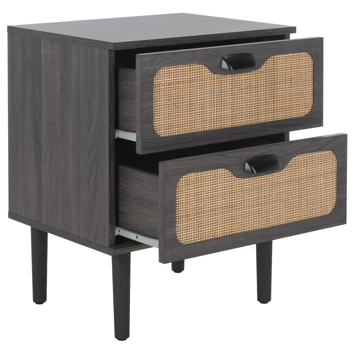 Irelia 2 Drawer Nightstand - Distressed Black / Natural - Safavieh - Image 4