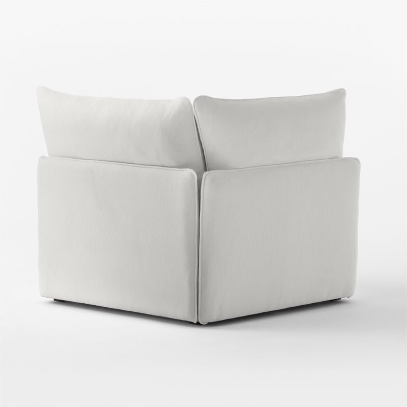 Lumis Snow White Performance Fabric Deep Depth Corner Chair - Image 4